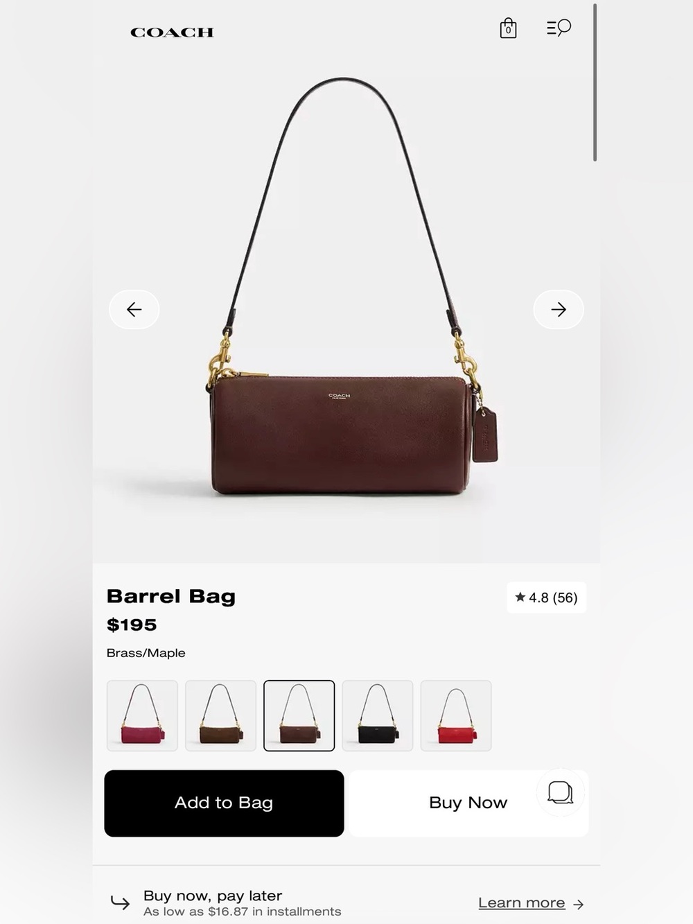 COACH BARREL BAG IN MAPLE – BRAND NEW WITH TAGS ✨ - Picture 6 of 7